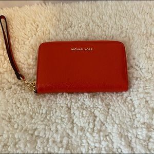 Michael Kors Coral Zipper Wallet